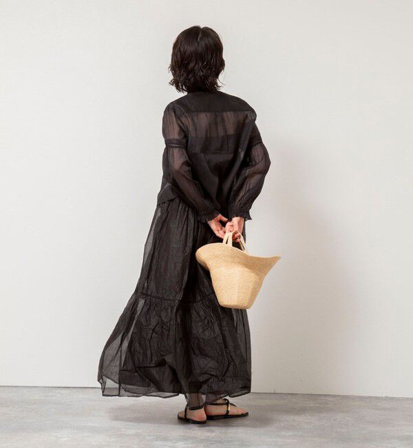 NOLLEY'S sophi「【MARILYN MOON】sheer starched cotton lace tieredスカート」|フレア|