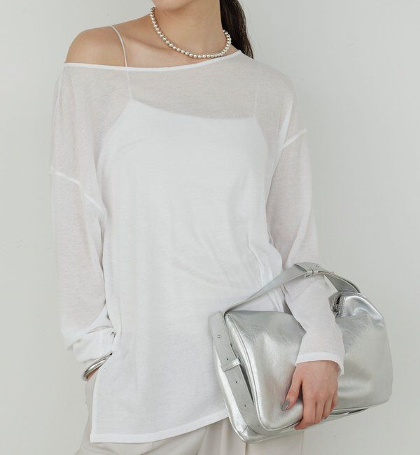  「【La nature linge】オーバーシアーロンT」|Tシャツ・カットソー|ホワイト