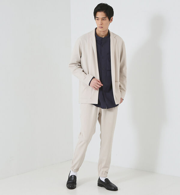 ABAHOUSE「【セットアップ対応】ハイストレッチ ジョーゼット ボタンレス ジャケット / カ」|その他|