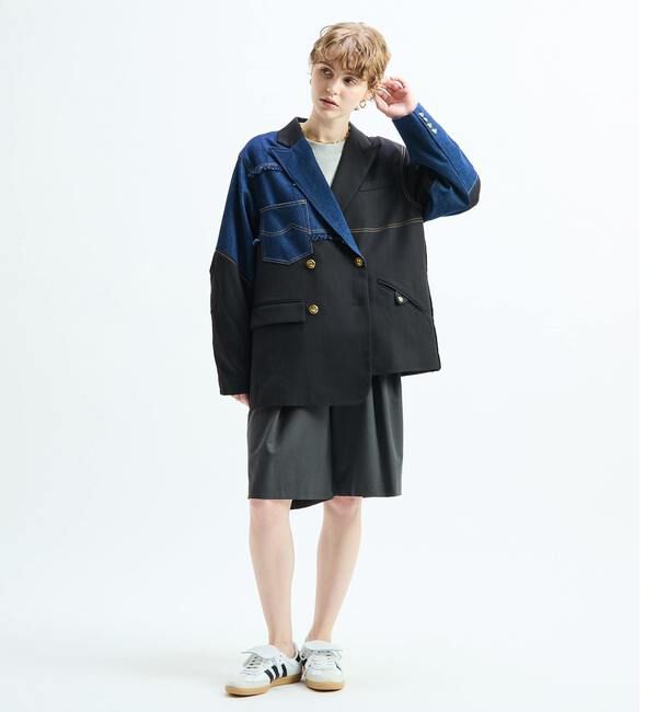 SOFFITTO「《別注》【AULA AILA/アウラ アイラ】CHECK DENIM COMBONATON JACKET」|テーラードジャケット|