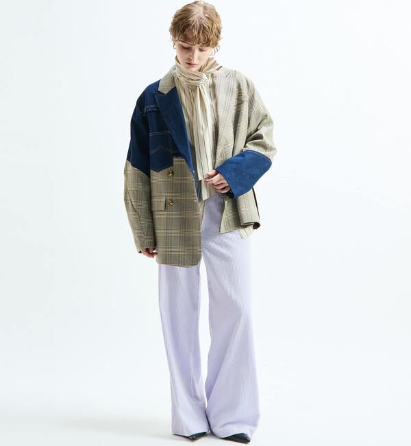 SOFFITTO「《別注》【AULA AILA/アウラ アイラ】CHECK DENIM COMBONATON JACKET」|テーラードジャケット|