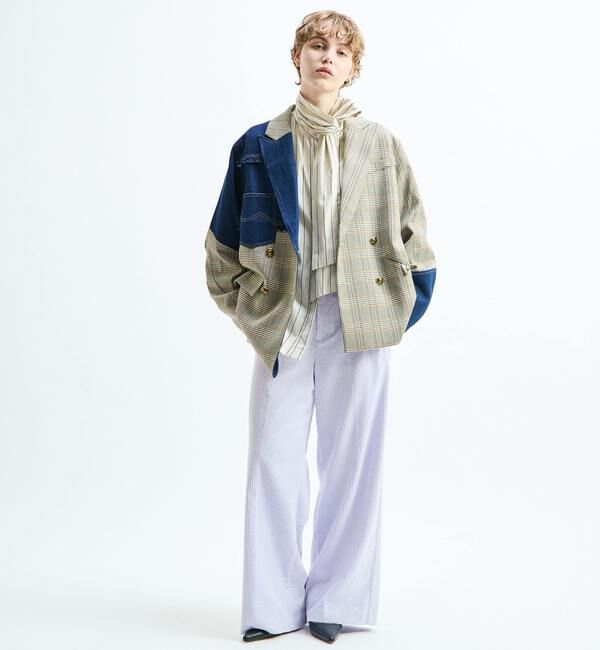 SOFFITTO「《別注》【AULA AILA/アウラ アイラ】CHECK DENIM COMBONATON JACKET」|テーラードジャケット|