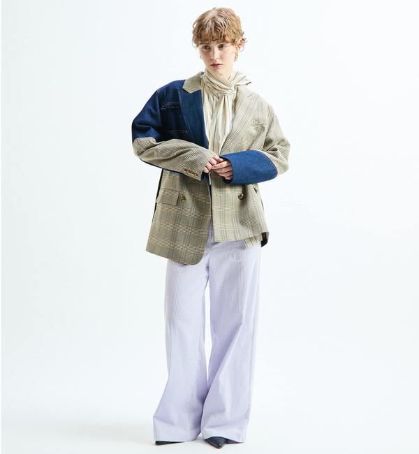 SOFFITTO「《別注》【AULA AILA/アウラ アイラ】CHECK DENIM COMBONATON JACKET」|テーラードジャケット|