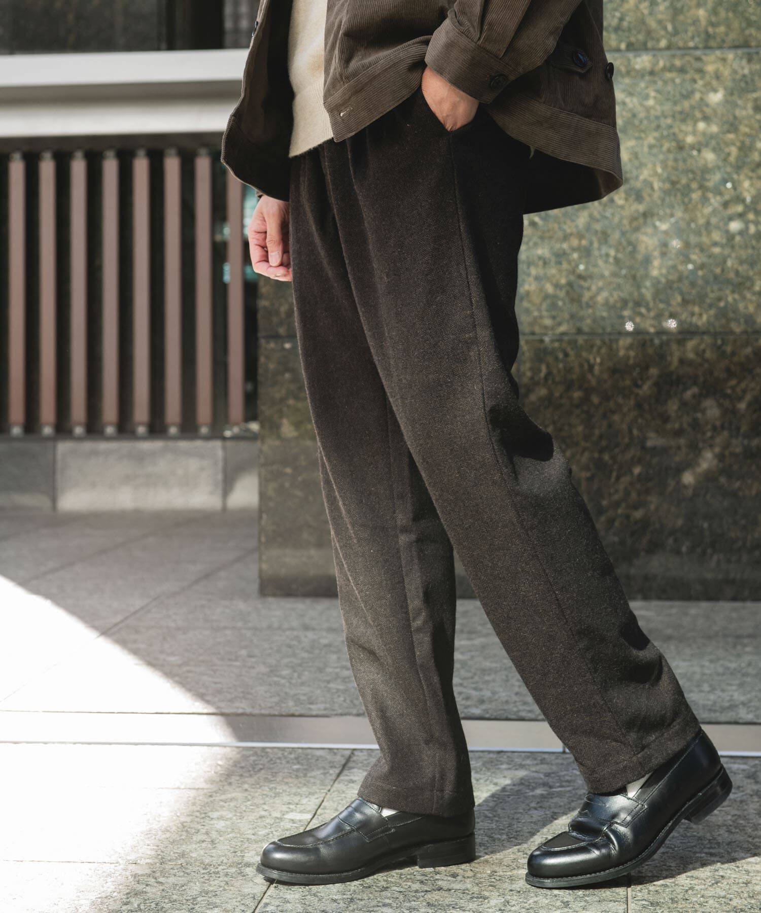 URBAN RESEARCH DOORS「ウール混ヘリンボーンイージートラウザー」|その他|