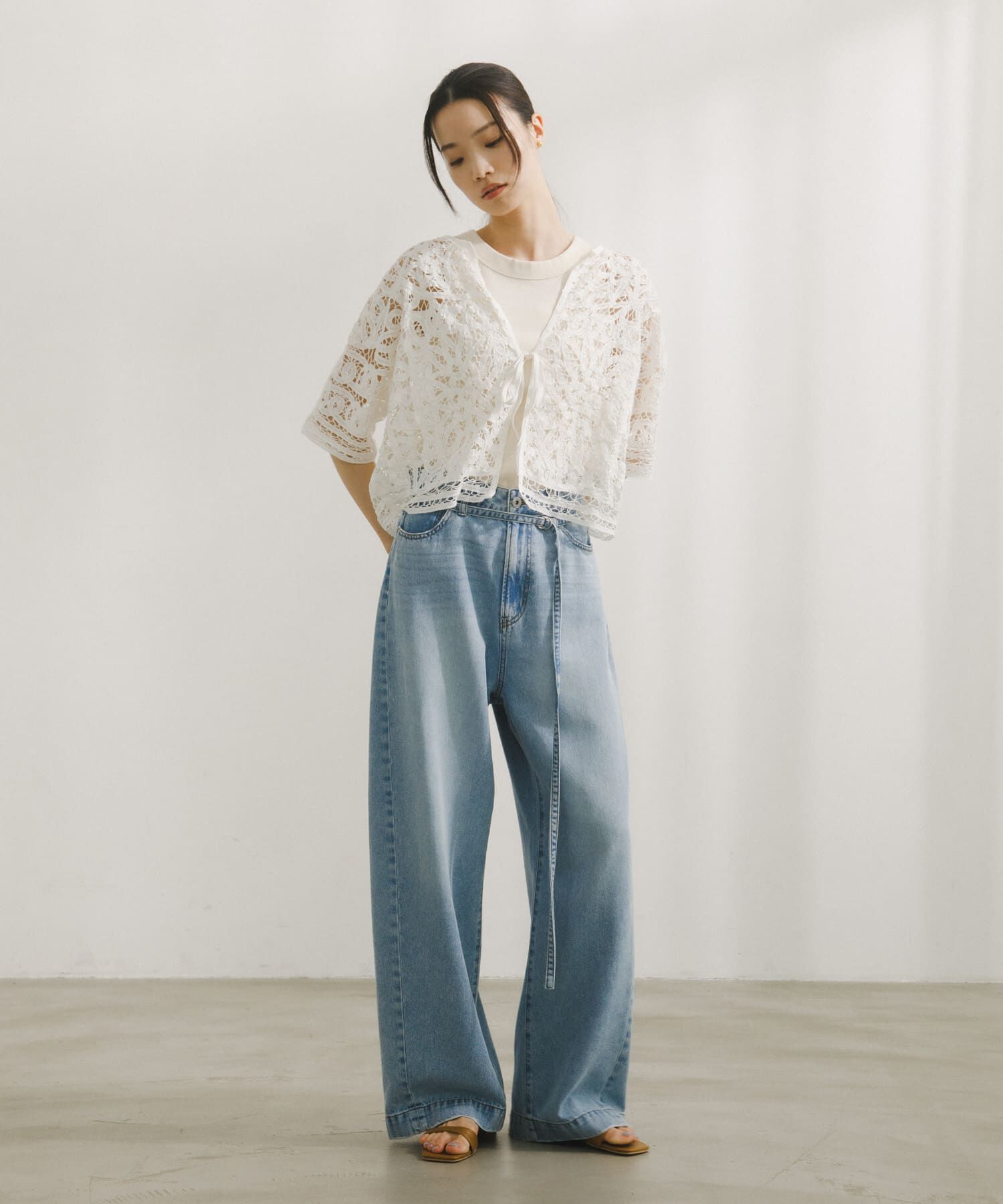 URBAN RESEARCH DOORS「Batten Lace Cotton Blouse」|シャツ・ブラウス|