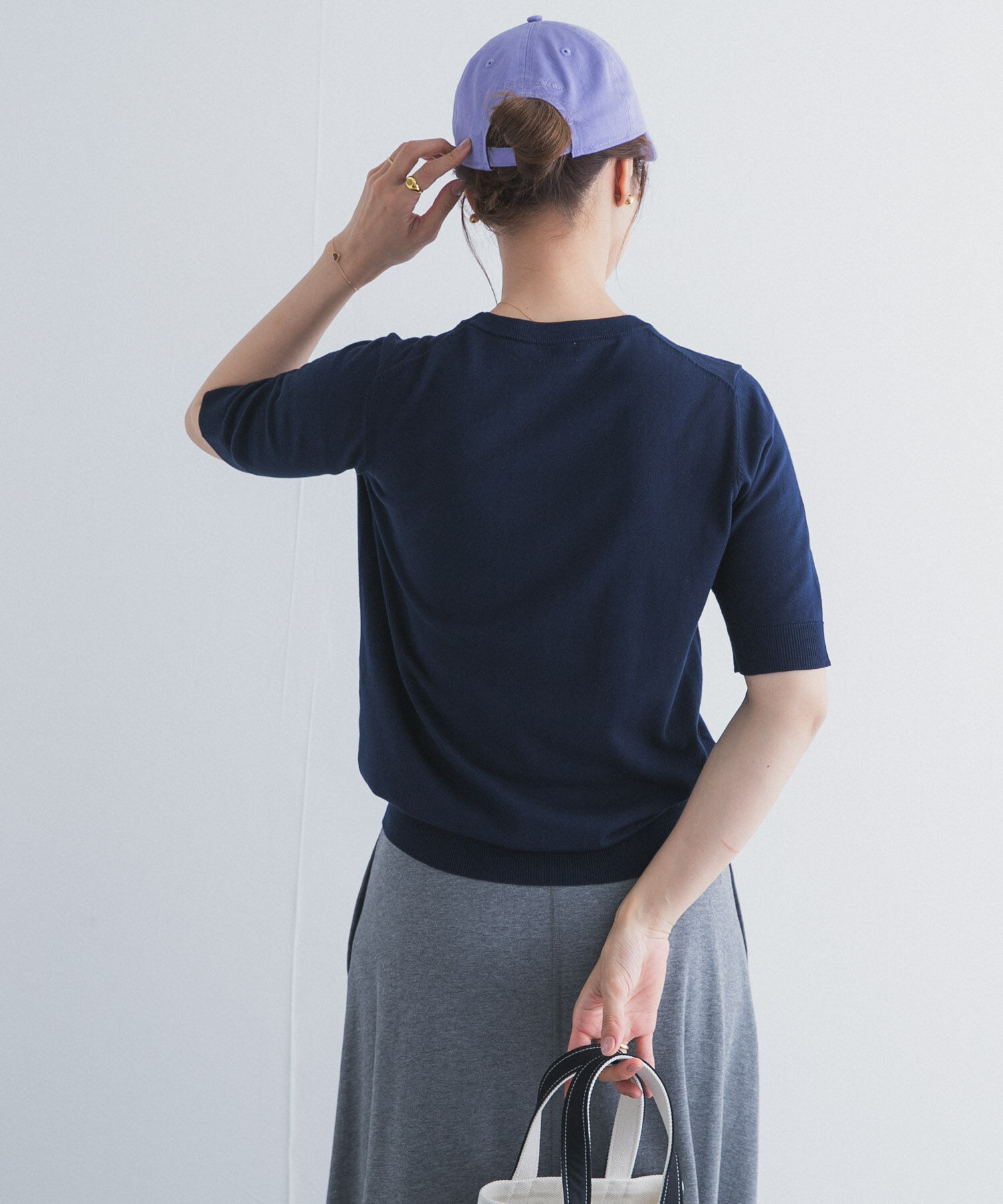 URBAN RESEARCH DOORS「『UR TECH ひやサラクール』コットンハーフスリーブKNIT」|ニット・セーター|