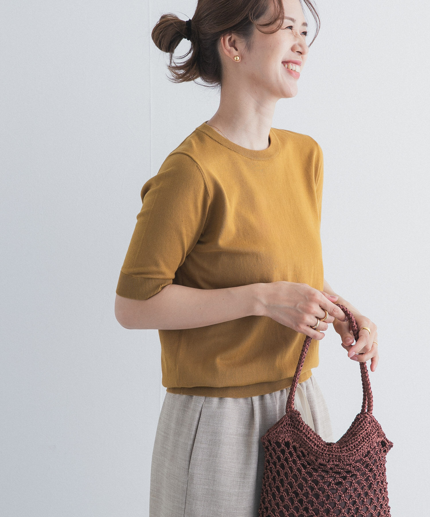 URBAN RESEARCH DOORS「『UR TECH ひやサラクール』コットンハーフスリーブKNIT」|ニット・セーター|