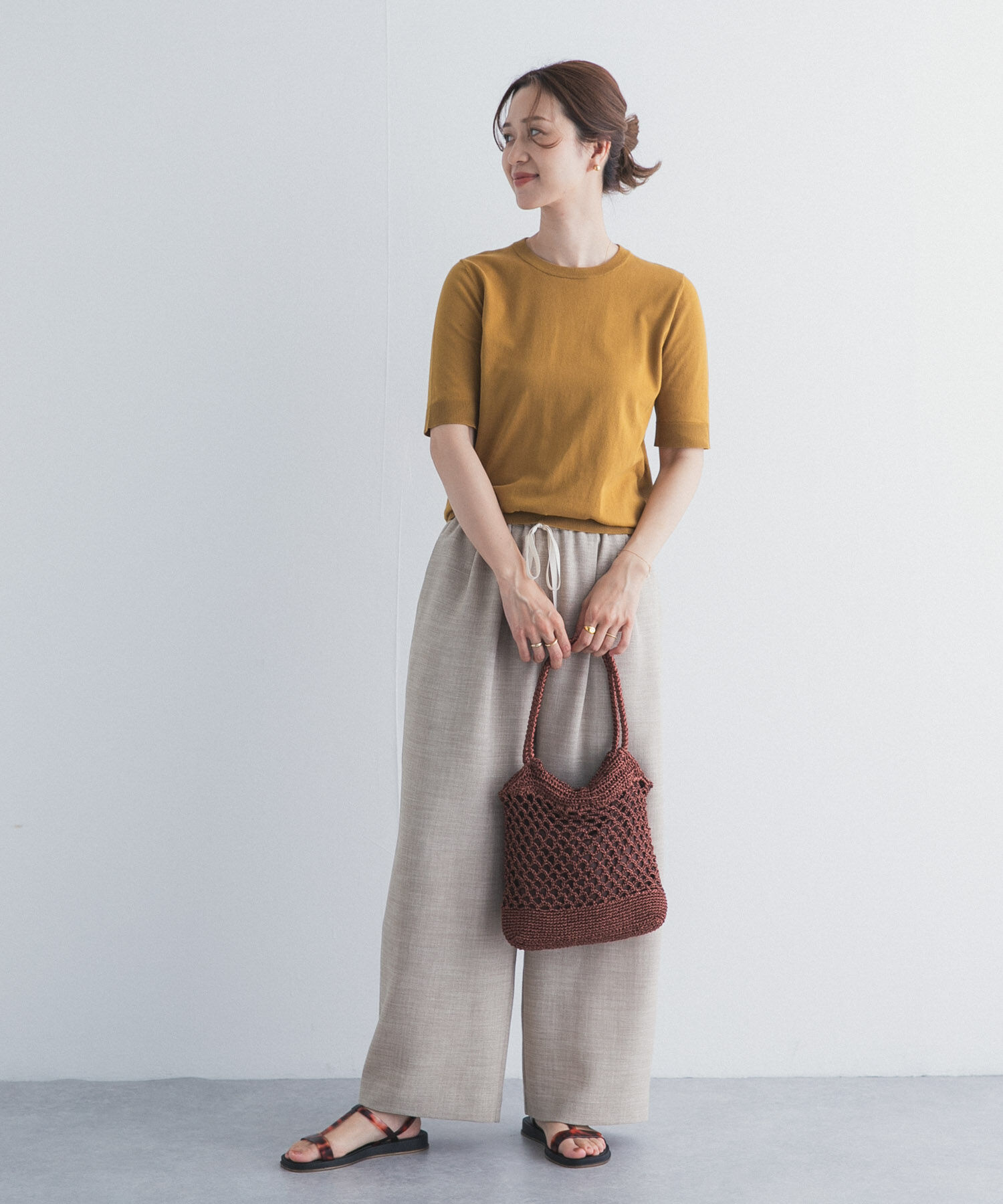 URBAN RESEARCH DOORS「『UR TECH ひやサラクール』コットンハーフスリーブKNIT」|ニット・セーター|