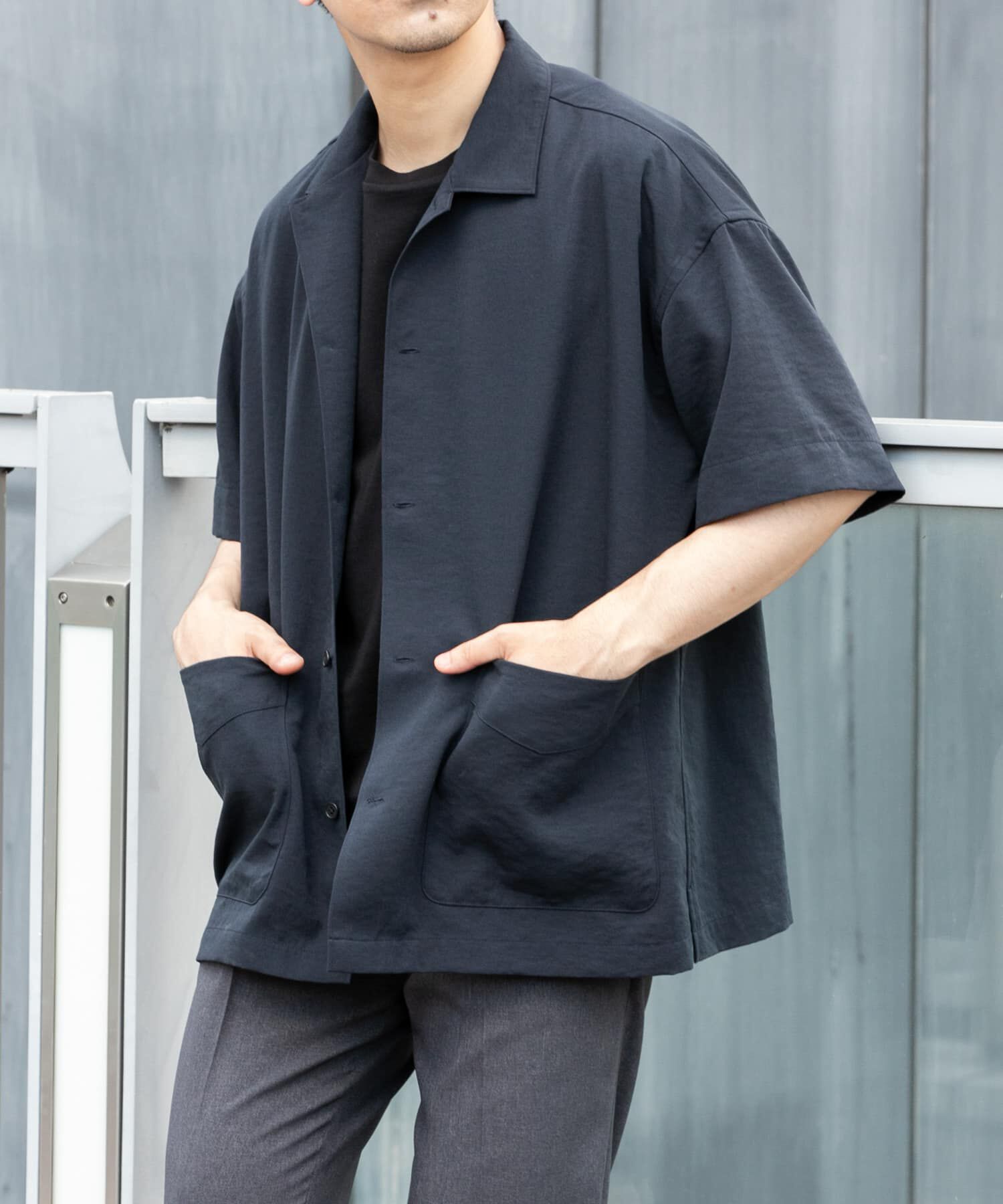 URBAN RESEARCH ROSSO「『ｾｯﾄｱｯﾌﾟ対応』『防ｼﾜ/速乾』ﾄﾞﾗｲｲｰｼﾞｰｼｮｰﾄｽﾘ」|シャツ・ブラウス|ネイビー