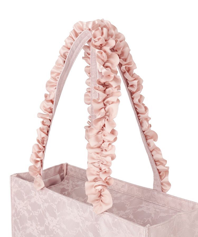 Maison de FLEUR「【Mサイズ/A4対応】レースフリルハンドルスクエアトートMバッグ」|トートバッグ|