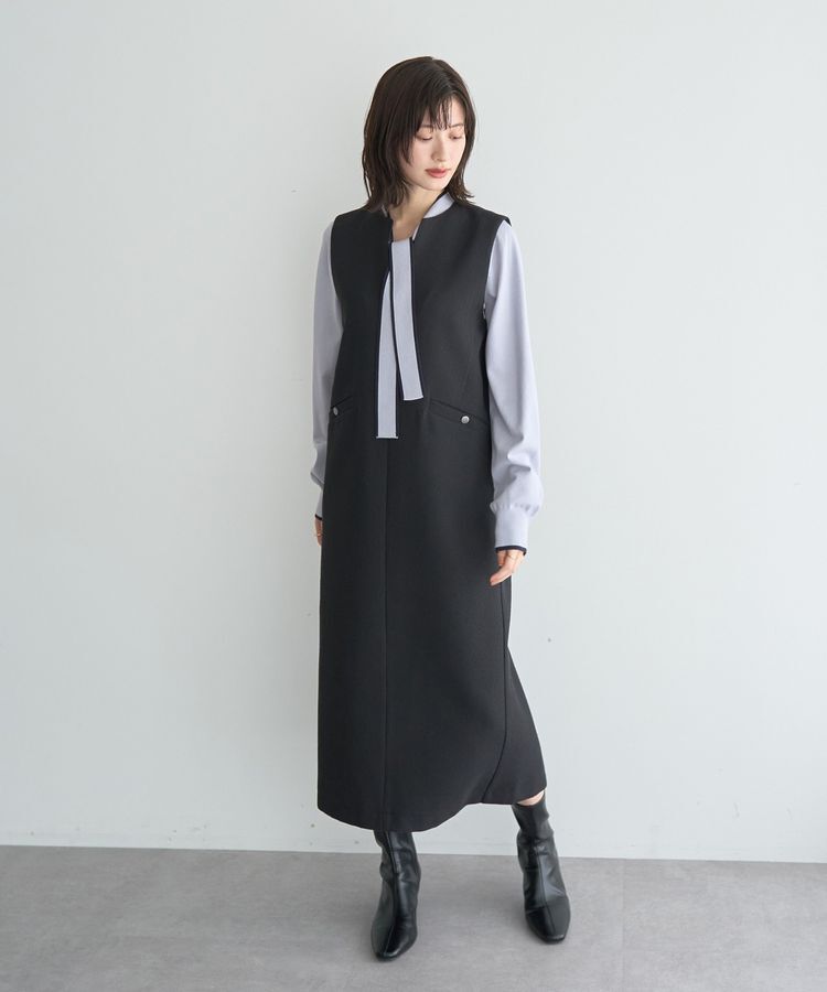 YECCA VECCA「キーネックジャンスカ」|ジャンパースカート|