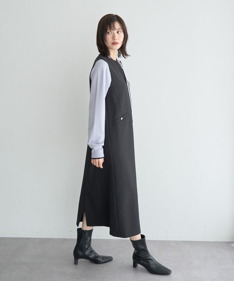 YECCA VECCA「キーネックジャンスカ」|ジャンパースカート|