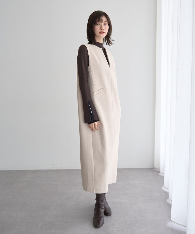 YECCA VECCA「キーネックジャンスカ」|ジャンパースカート|