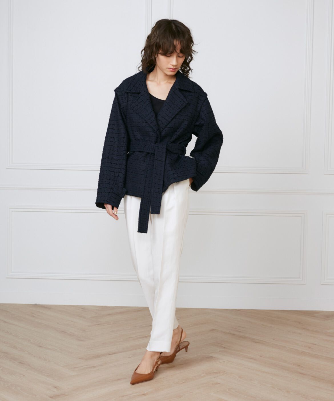 INED「《大きいサイズ》ショートコート《la veille by SUPERIOR CLOSET》」|ピーコート|