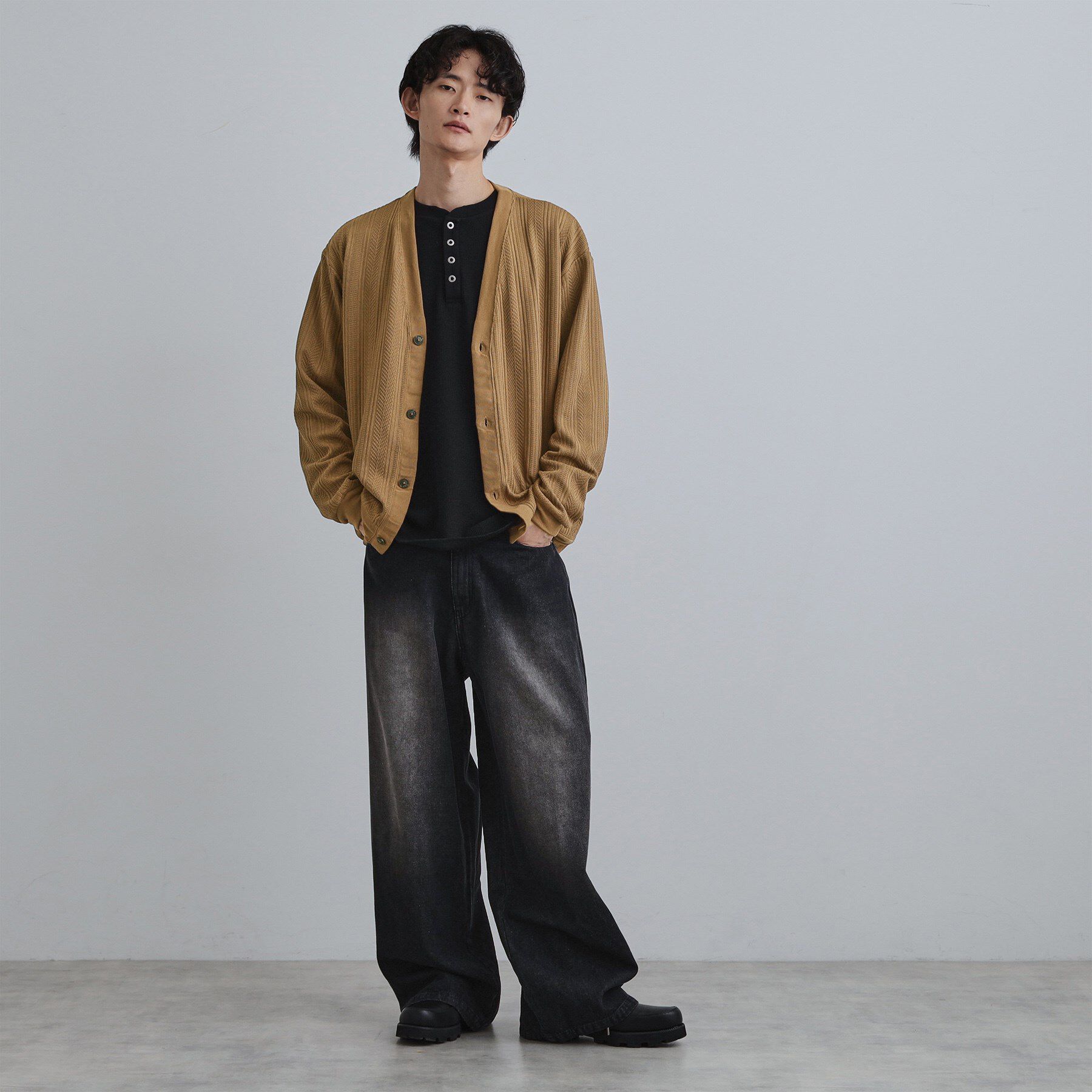 tk.TAKEO KIKUCHI「ニットライクジャカードカーディガン」|カーディガン|