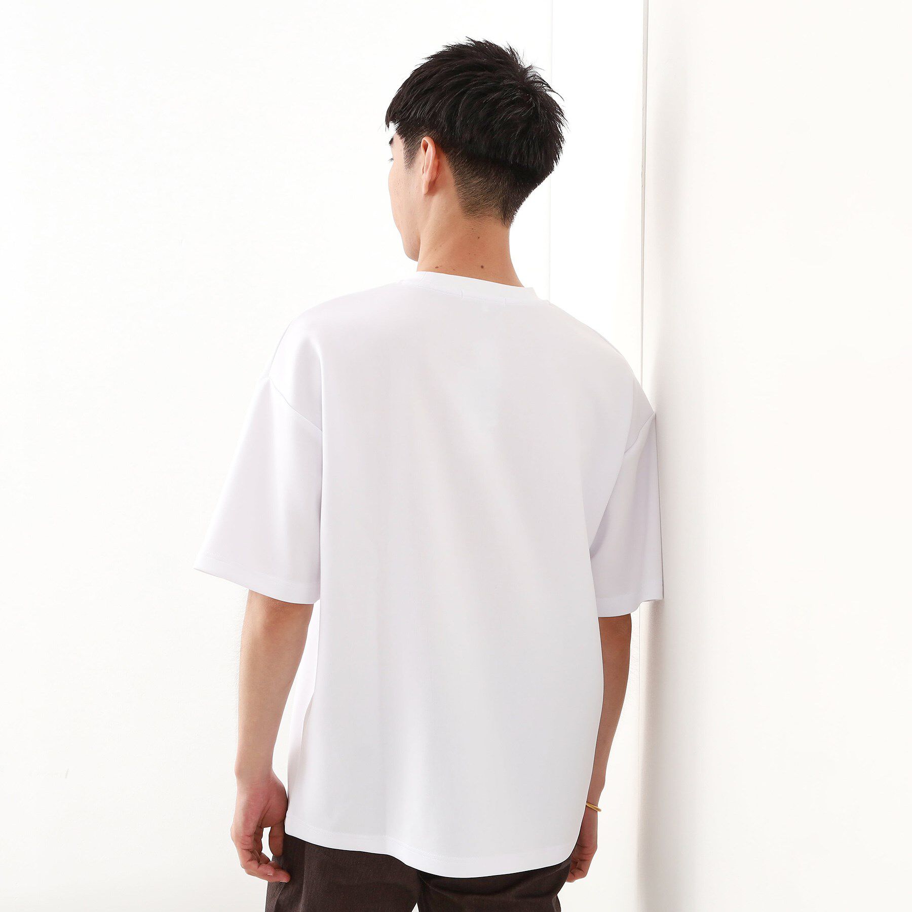 THE SHOP TK「コード刺繍フォトプリント半袖Tシャツ 【洗濯機OK】」|Tシャツ・カットソー|