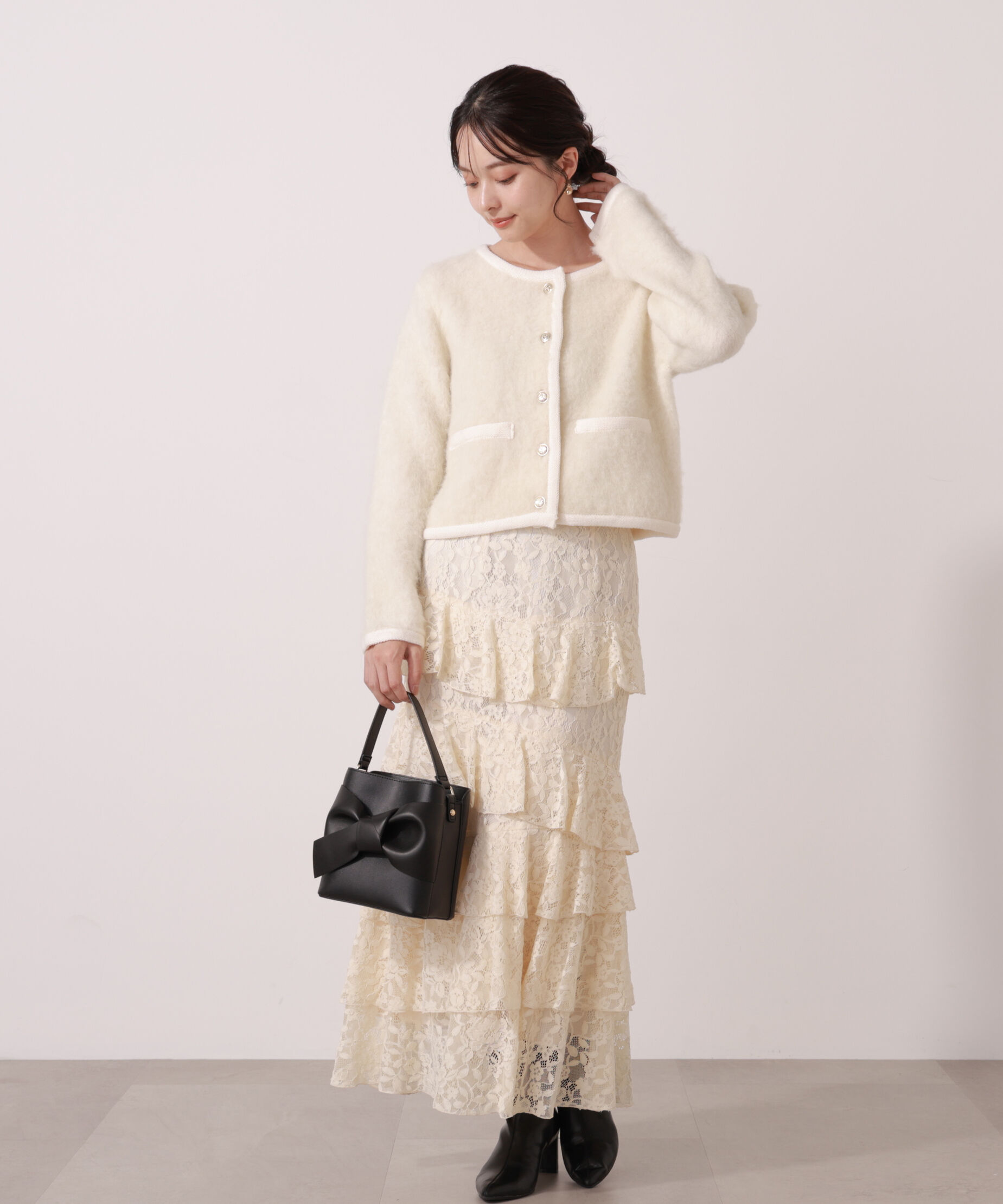 PROPORTION BODY DRESSING「シャギーニットジャケット」|カーディガン|