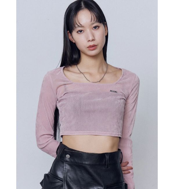 EMODA「シアーベロアプレートクロップトップ」|Tシャツ・カットソー|