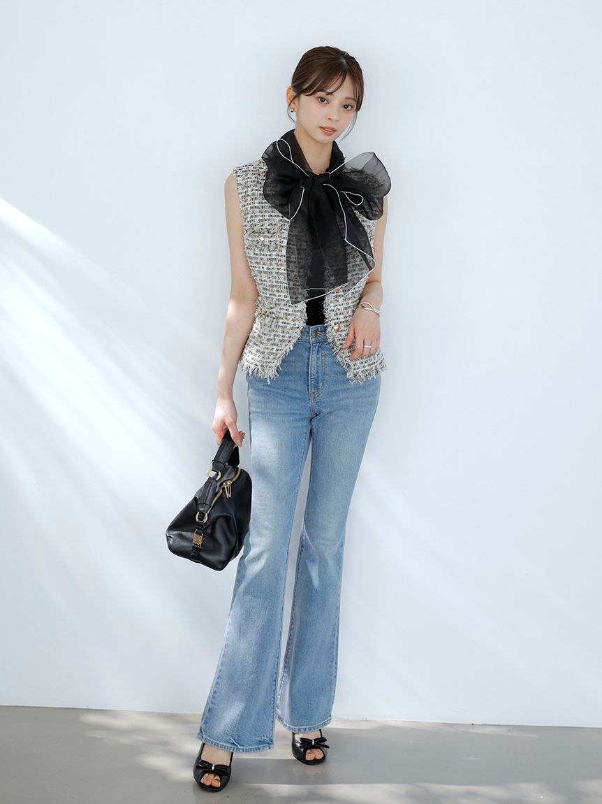 SNIDEL「【STYLE UP PANTS】フレアデニム」|デニム|