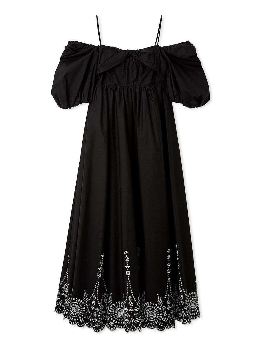 FRAY I.D「3wayパフスリーブエンブロイダリーワンピース」|ワンピース|BLK