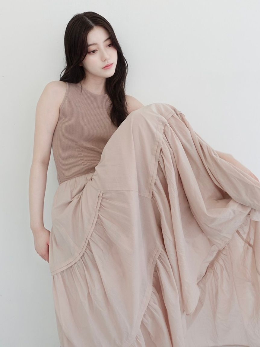 FRAY I.D「リブニットコンビティアードワンピース」|ワンピース|