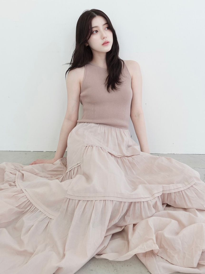 FRAY I.D「リブニットコンビティアードワンピース」|ワンピース|