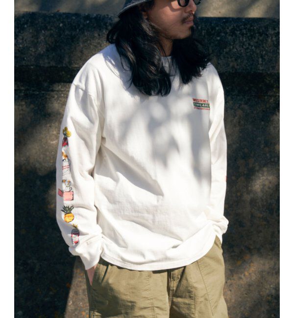 VENCE share style「袖フラワープリントロンT」|Tシャツ・カットソー|