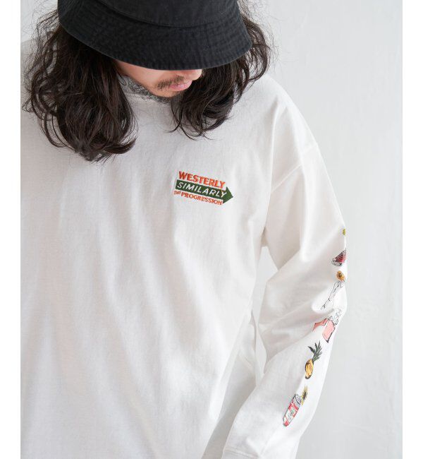 VENCE share style「袖フラワープリントロンT」|Tシャツ・カットソー|