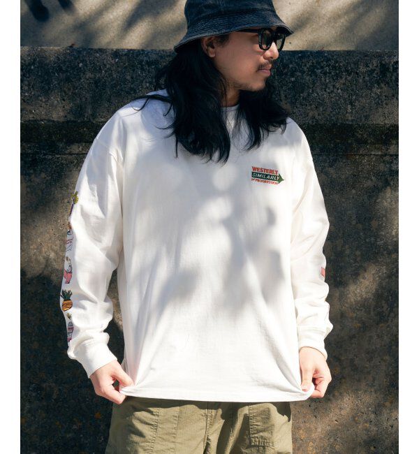 VENCE share style「袖フラワープリントロンT」|Tシャツ・カットソー|