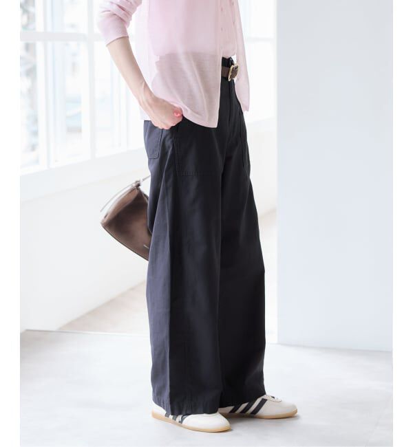 U by SPICK&SPAN「《予約》バレルレッグルーズベイカーパンツ」|カーゴ|