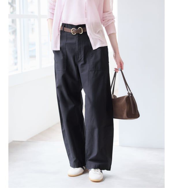 U by SPICK&SPAN「《予約》バレルレッグルーズベイカーパンツ」|カーゴ|