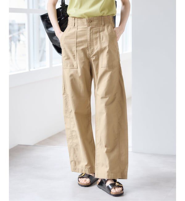 U by SPICK&SPAN「《予約》バレルレッグルーズベイカーパンツ」|カーゴ|
