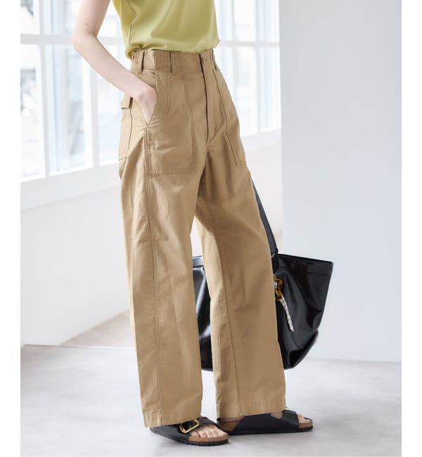 U by SPICK&SPAN「《予約》バレルレッグルーズベイカーパンツ」|カーゴ|
