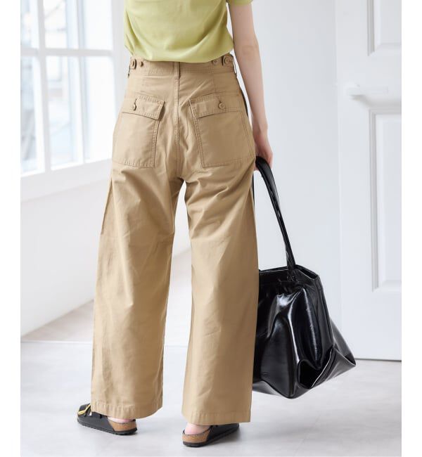 U by SPICK&SPAN「《予約》バレルレッグルーズベイカーパンツ」|カーゴ|