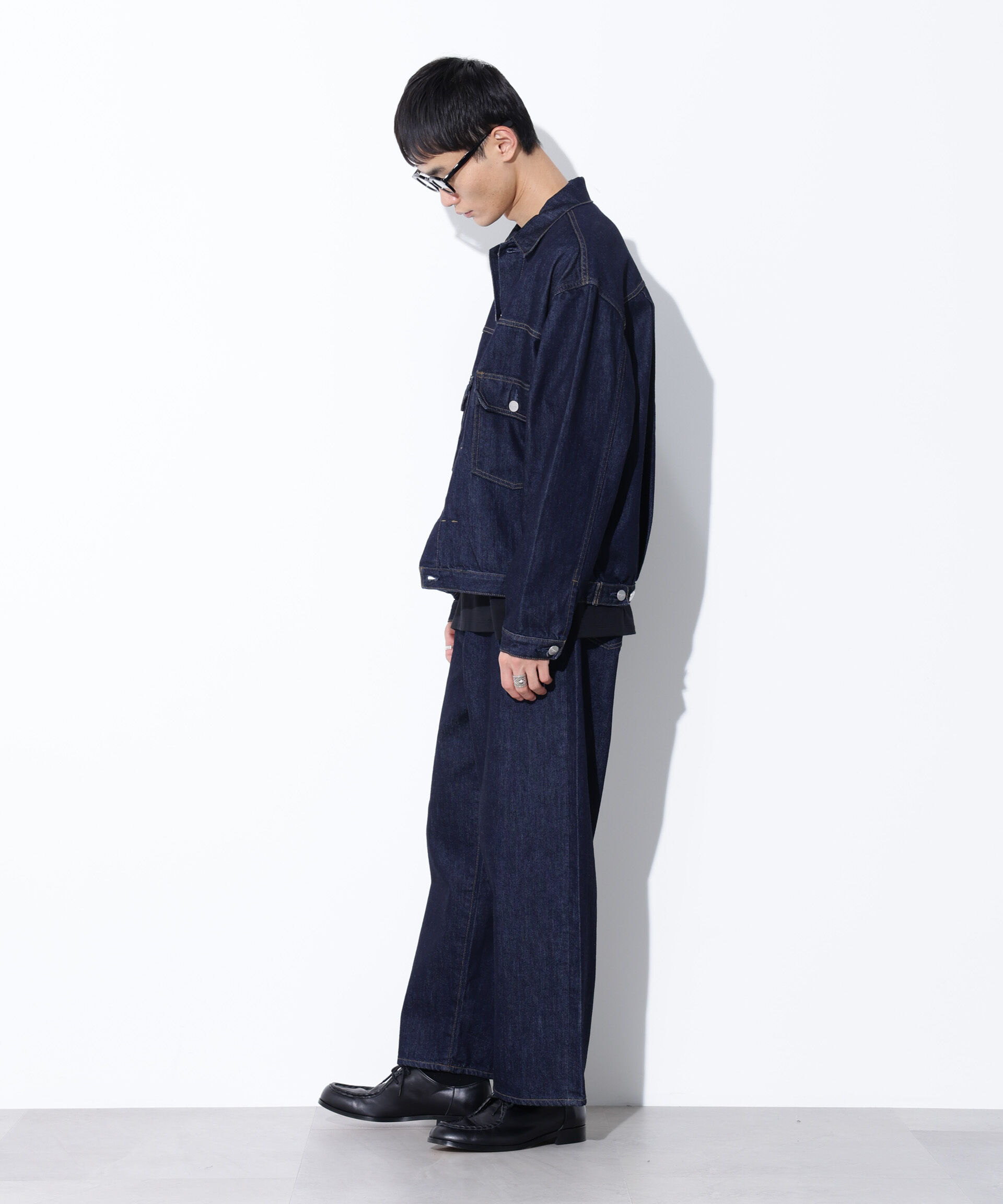 nano･universe「AUTHENコラボ SILKNIZED DENIM ワイドレッグ(セットアップ可)」|チノ|