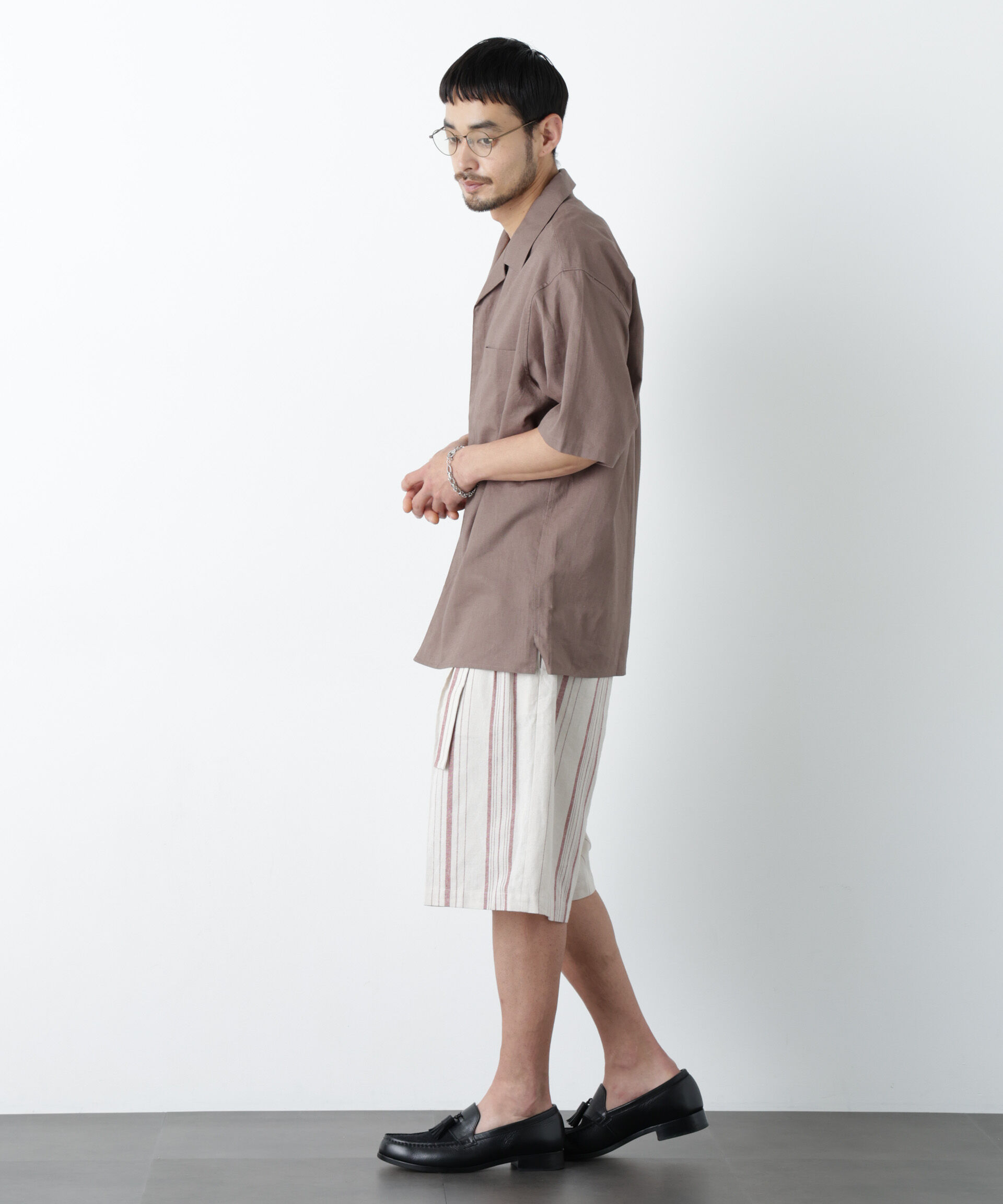 nano･universe「｢FRENCH LINEN｣ フライフロント半袖シャツ」|シャツ・ブラウス|