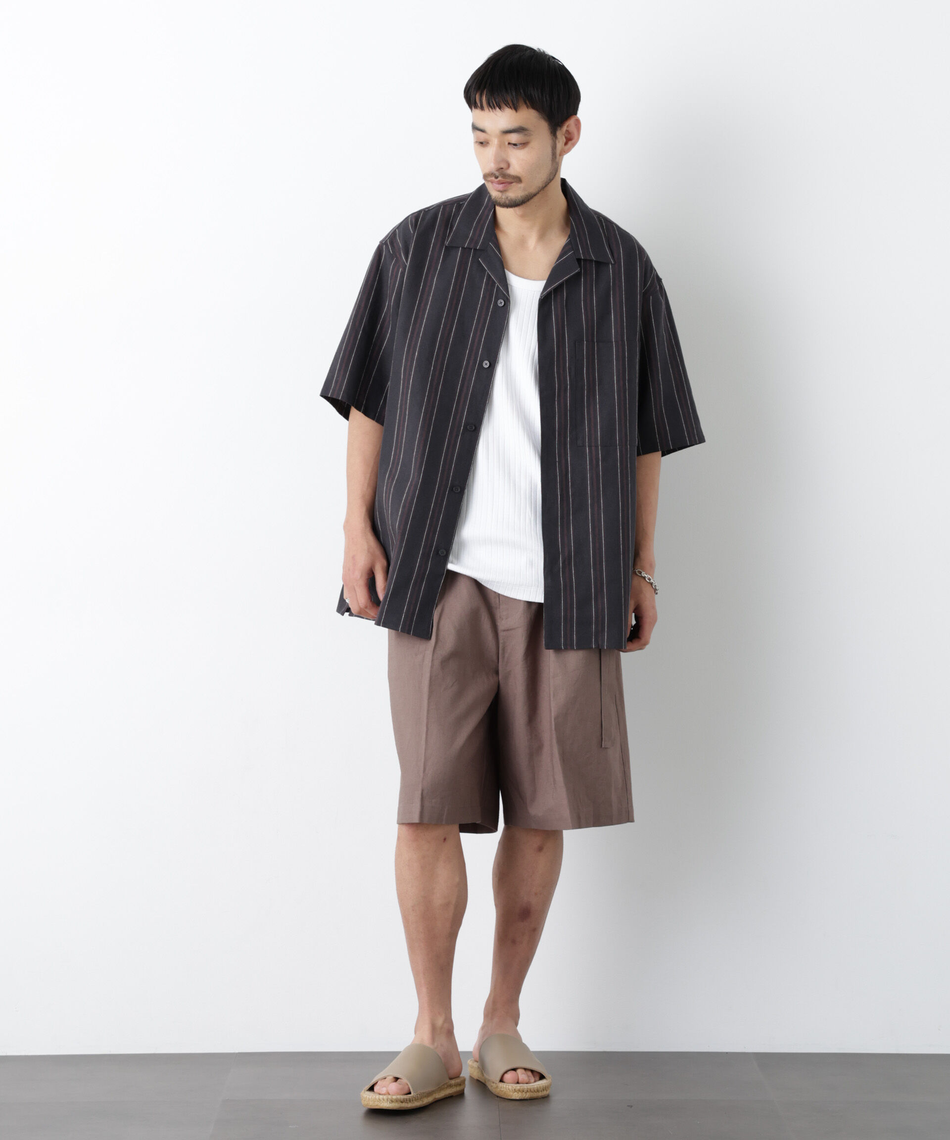 nano･universe「｢FRENCH LINEN｣ フライフロント半袖シャツ」|シャツ・ブラウス|