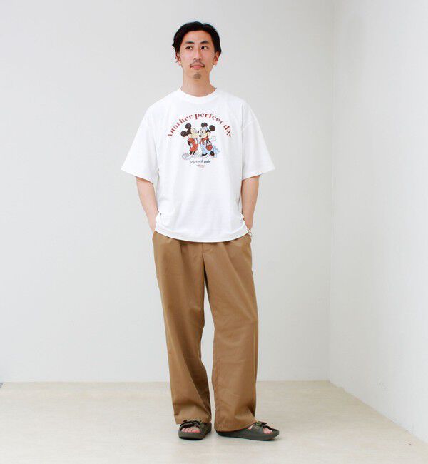 GLOSTER「【ユニセックスで着れる】梨地ミッキー＆ミニープリント Tシャツ」|Tシャツ・カットソー|