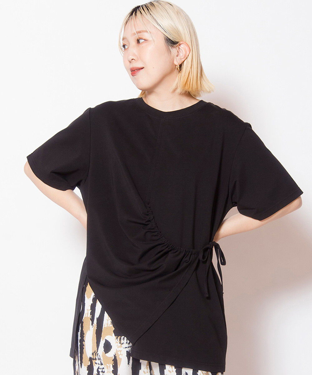  「2WAYドロストアレンジTシャツ」|Tシャツ・カットソー|BLACK
