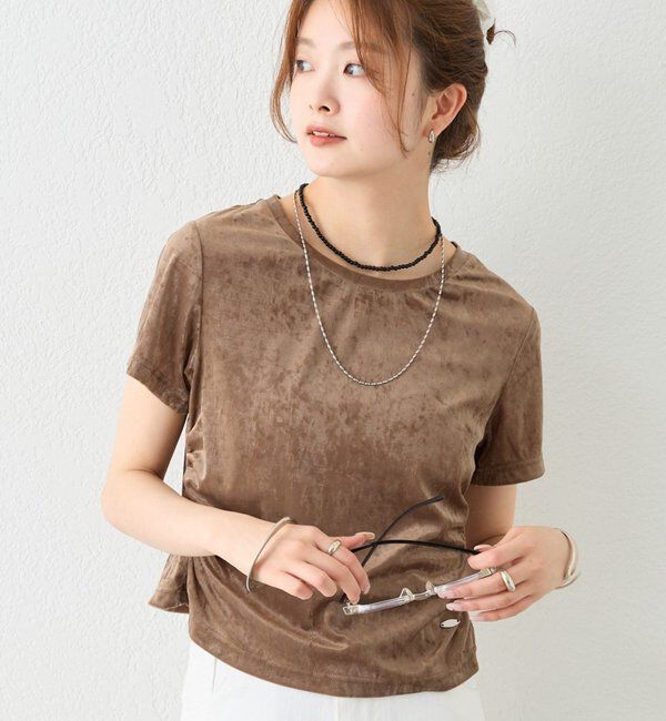  「ベロアTシャツ」|Tシャツ・カットソー|ブラウン