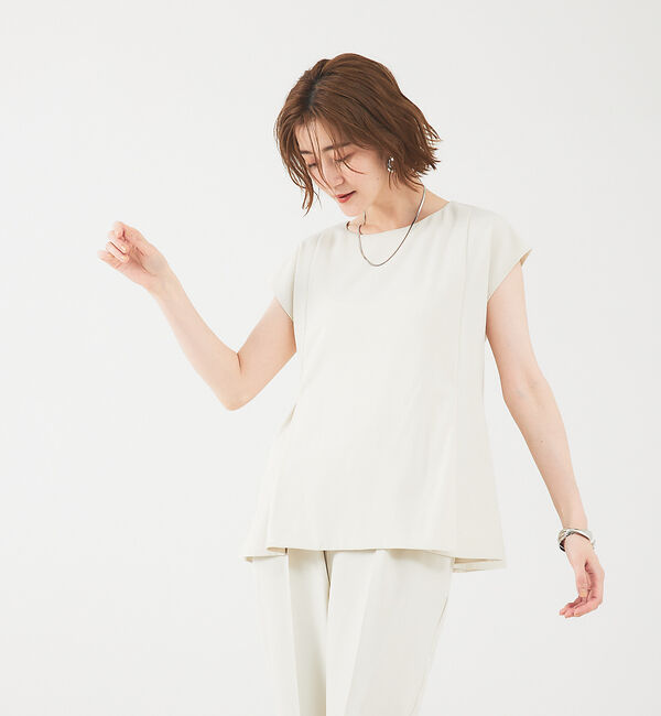 abahouse mavie「【エニデイカセット】ノーカラージャケット＆フレンチスリーブ・パンツセットアップ」|スーツ|