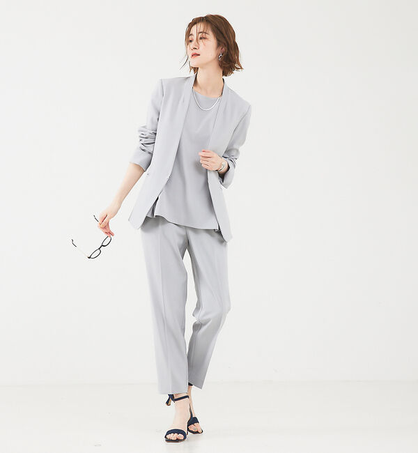 abahouse mavie「【エニデイカセット】ノーカラージャケット＆フレンチスリーブ・パンツセットアップ」|スーツ|