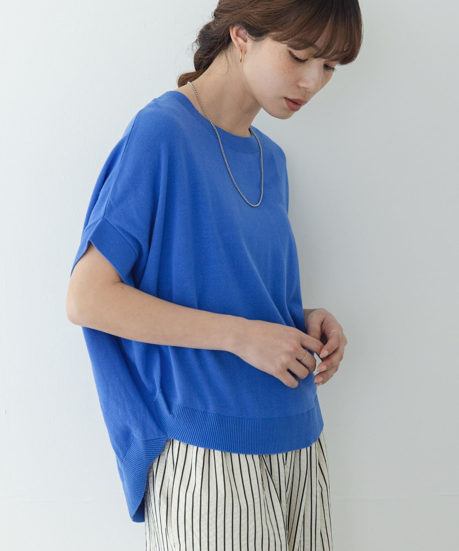 Sonny Label 「クールミストコクーンフレンチニットプルオーバー」|ニット・セーター|ブルー