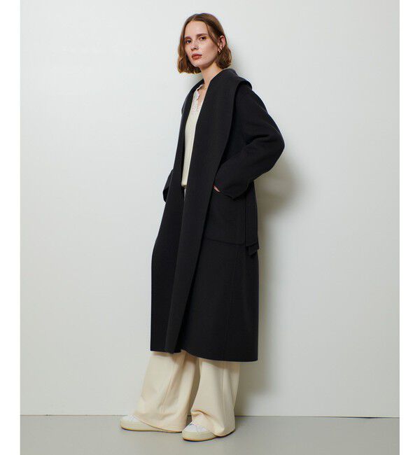 allureville「カシミヤ混リバーショールコート」|その他|チャコールグレー