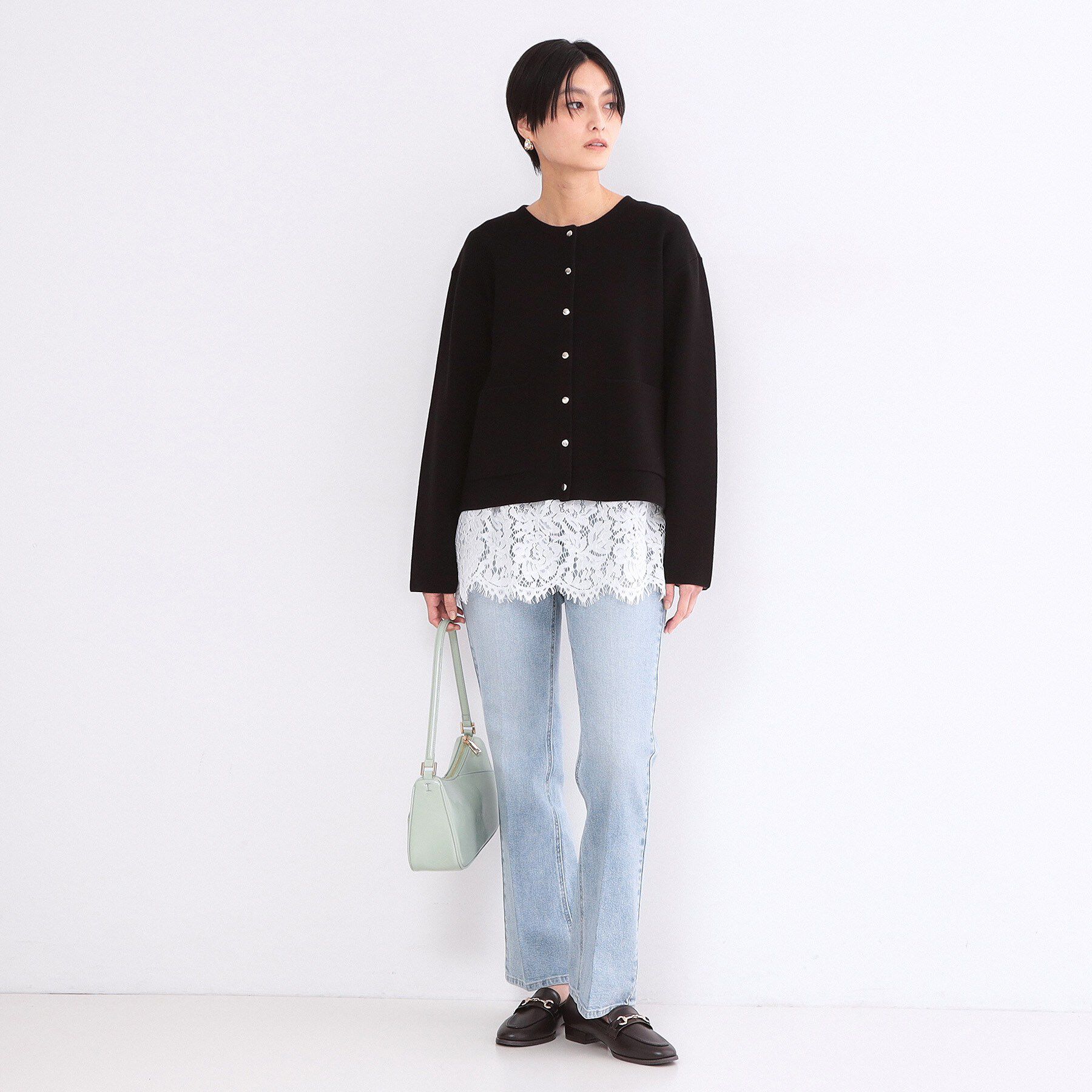OPAQUE.CLIP「裾レースカットソー【洗濯機OK】」|Tシャツ・カットソー|