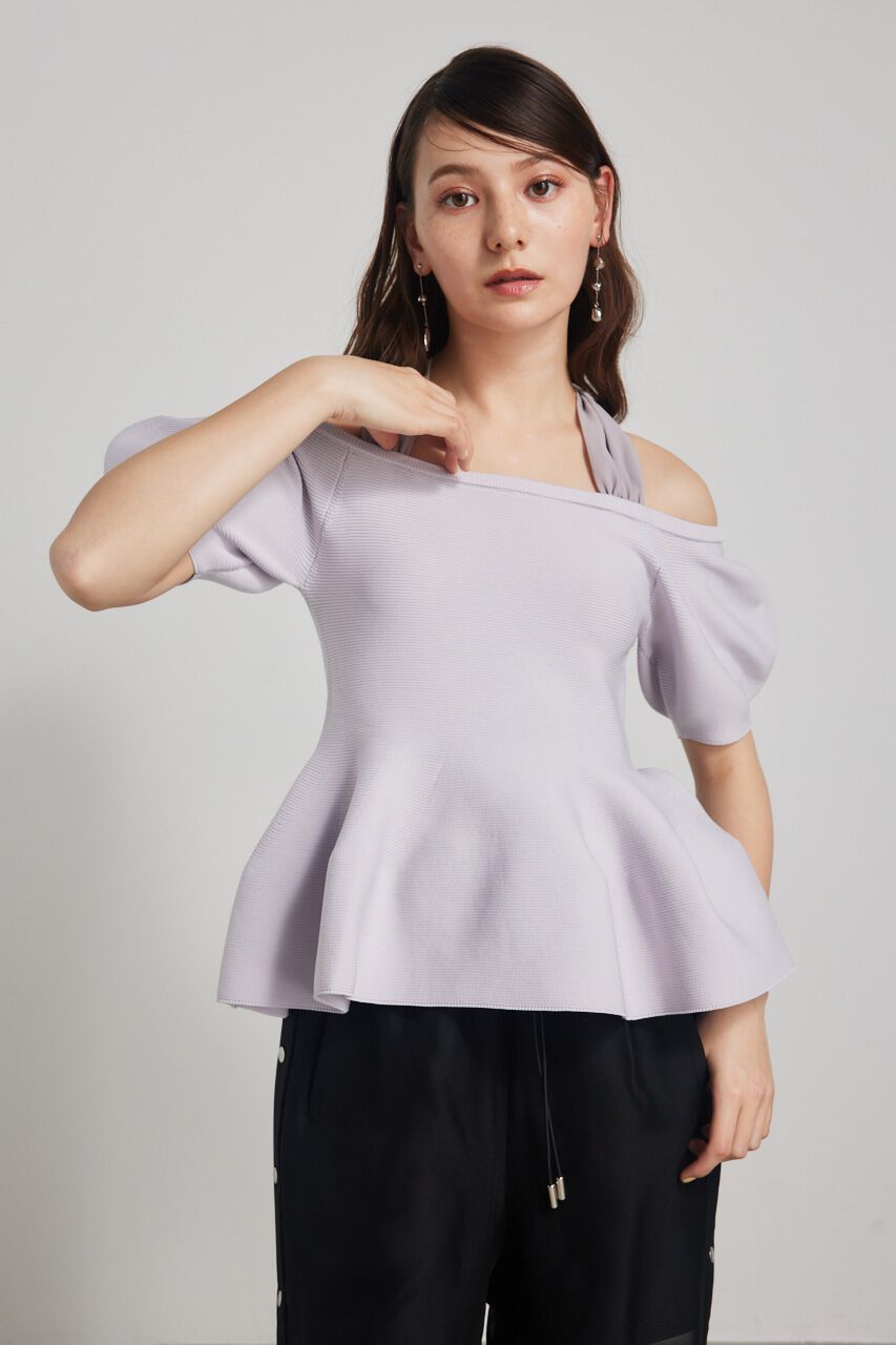 rienda「メニーWAYペプラムKnit TOP」|ニット・セーター|L/PUR1