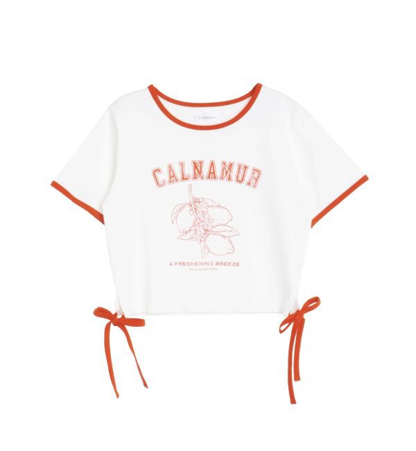 CALNAMUR「COLOR SCHEME LEMON PRINT TEE/カラースキームレモンプリントTシャツ」|Tシャツ・カットソー|レッド