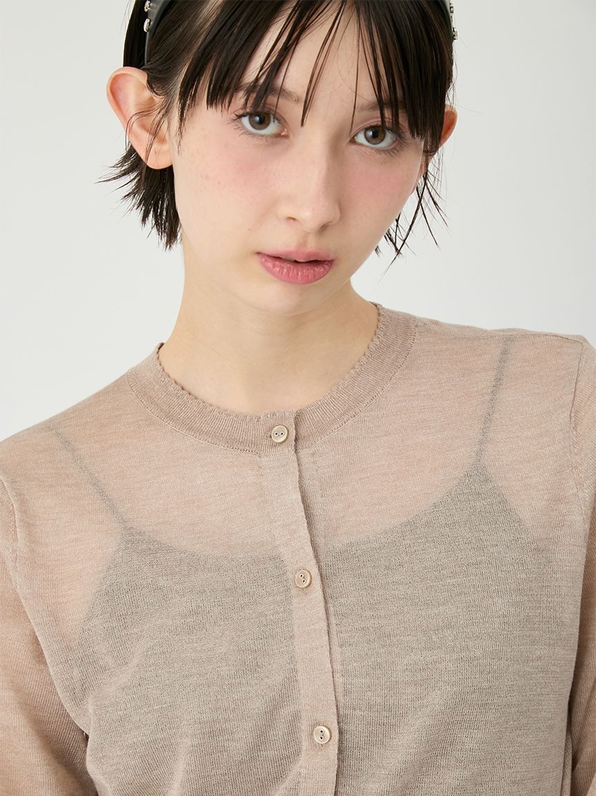 LILY BROWN「【ウォッシャブル】シアーラメカーディガン」|カーディガン|