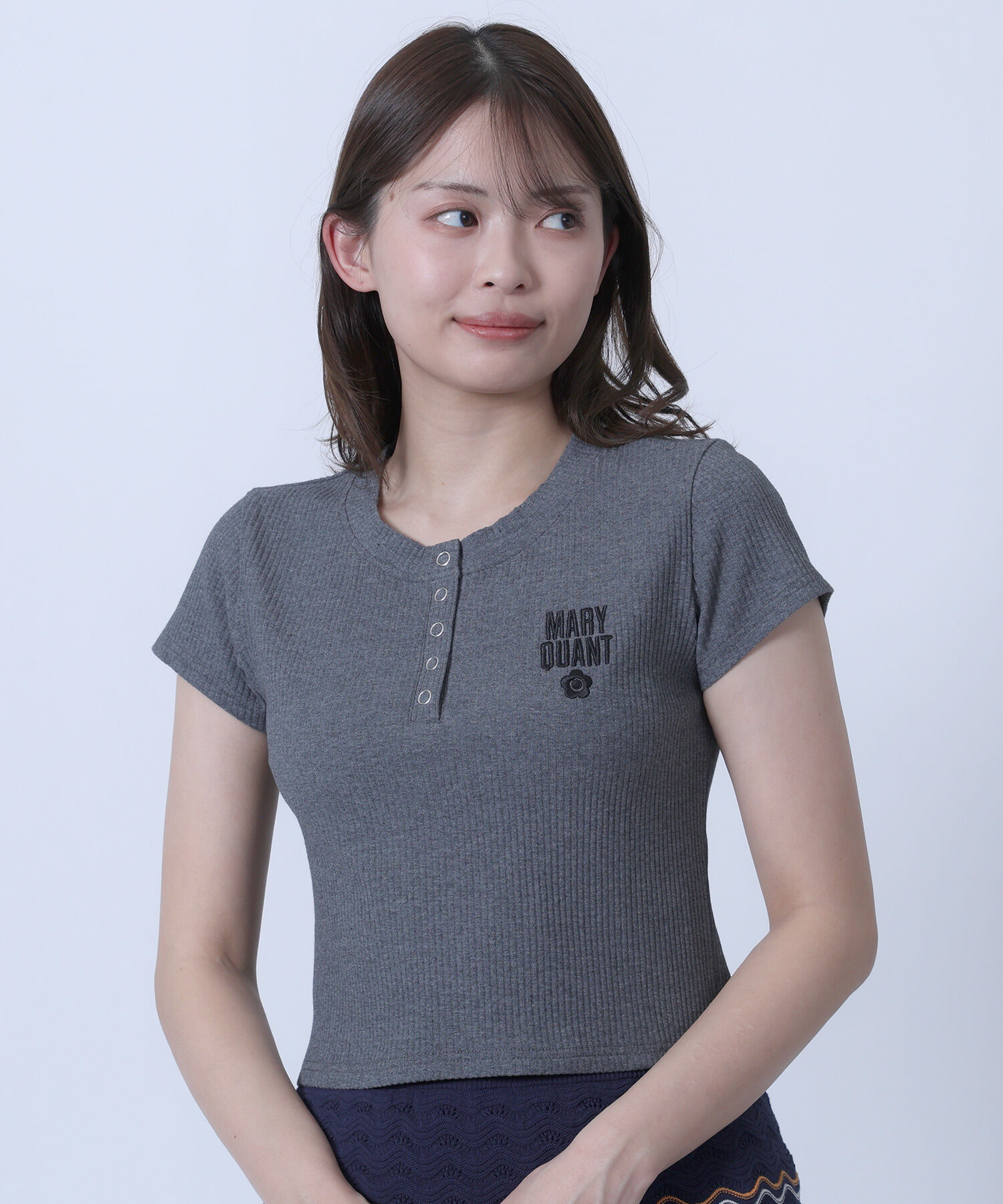 MARY QUANT「ヘンリーネック プルオーバー」|Tシャツ・カットソー|グレー