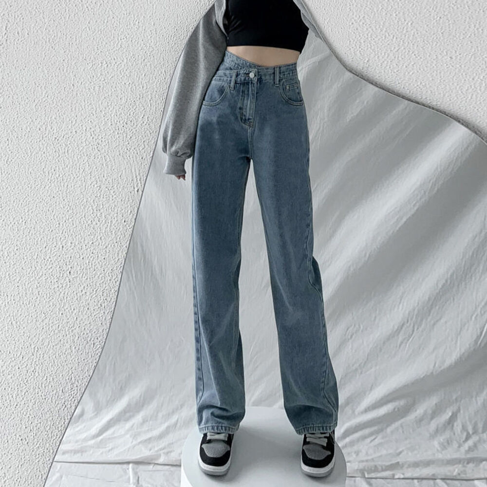 BACKYARD FAMILY「デニムパンツ レディース おしゃれ 楽天 ワイドパンツ ストレート デニム ジーンズ ロング丈」|その他|ブルー2